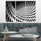 Designart - Waves and Circles Black n’ White - Abstract Canvas Art Print
